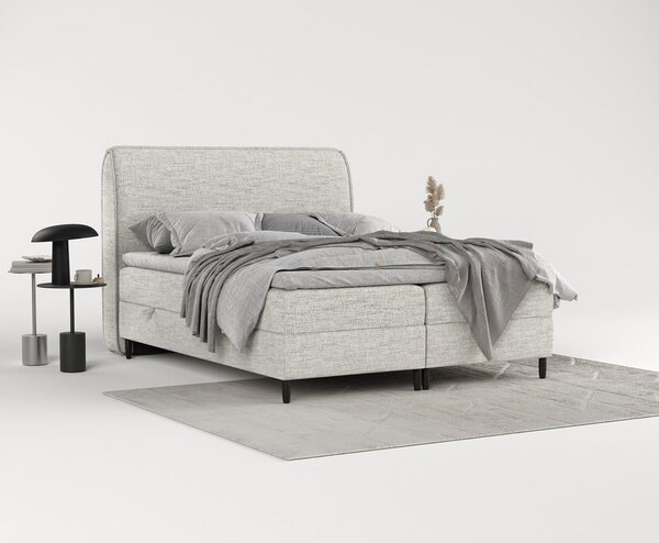 Svetlosivá boxspring posteľ s úložným priestorom 200x200 cm Melba – Maison de Rêve