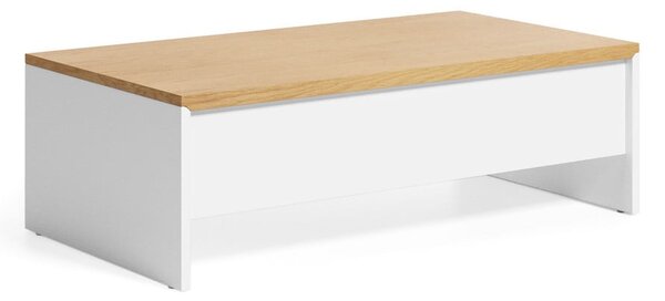 Konferenčný stolík v dekore duba v bielo–prírodnej farbe 60x110 cm Abilen – Kave Home