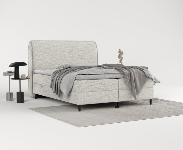 Svetlosivá boxspring posteľ s úložným priestorom 200x200 cm Melba – Maison de Rêve