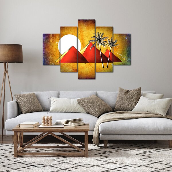 Obraz maľovaných egyptských pyramíd (150x105 cm)