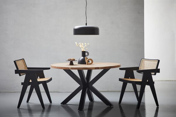 JEDÁLENSKÝ STÔL, akácia, čierna, farba akácie, 130/130/76 cm Livetastic - Stoly, Online Only