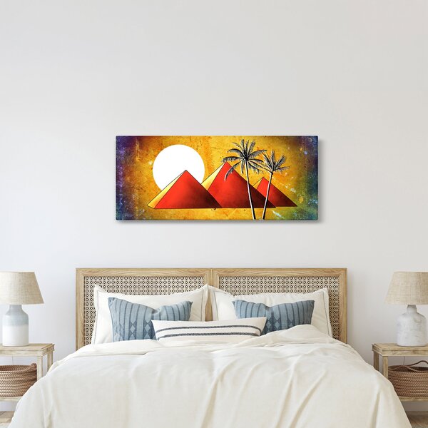 Obraz maľovaných egyptských pyramíd (120x50 cm)