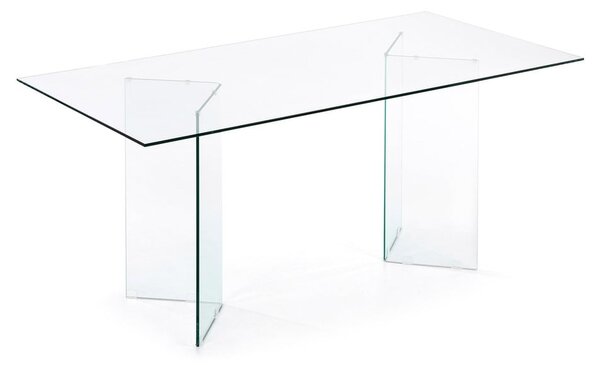 Jedálenský stôl so sklenenou doskou 90x200 cm Burano – Kave Home