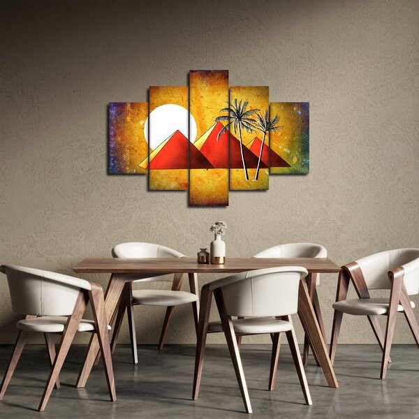 Obraz maľovaných egyptských pyramíd (150x105 cm)