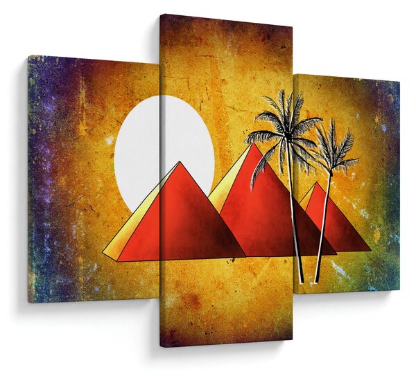Obraz maľovaných egyptských pyramíd (90x60 cm)
