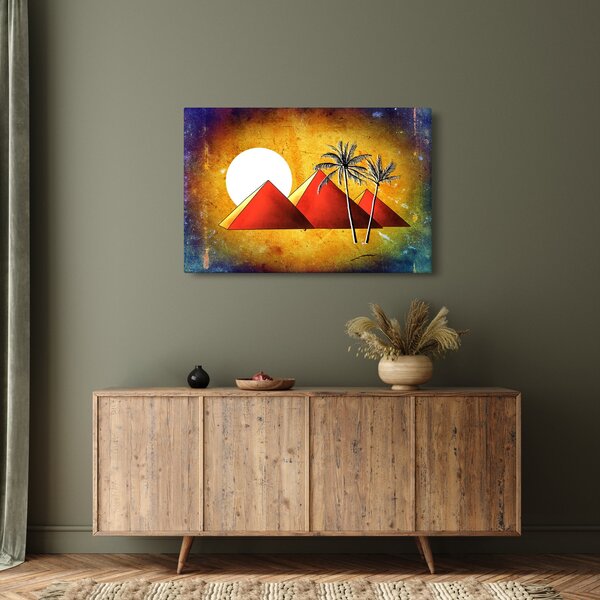 Obraz maľovaných egyptských pyramíd (90x60 cm)
