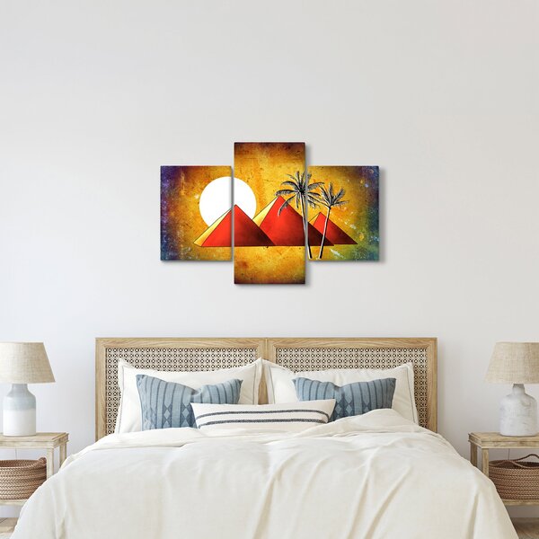 Obraz maľovaných egyptských pyramíd (90x60 cm)
