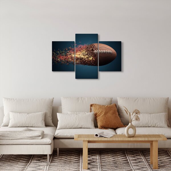 Obraz - Ragbyová lopta v akcii (90x60 cm)
