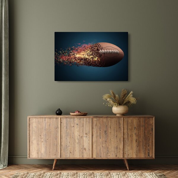 Obraz - Ragbyová lopta v akcii (90x60 cm)