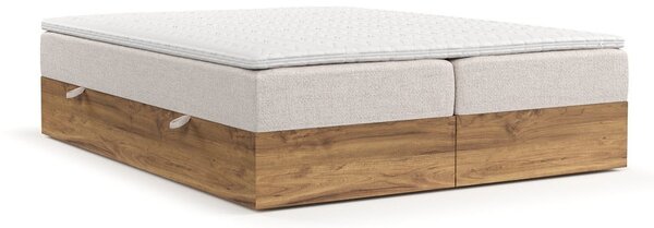 Boxspring posteľ s úložným priestorom v béžovo-prírodnej farbe 160x200 cm Faro – Maison de Rêve