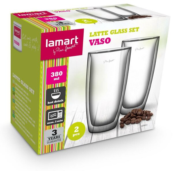 Lamart LT9011 sada pohárov Café Latté Vaso, 380 ml, 2 ks