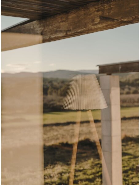 Stojacia lampa v prírodnej farbe s textilným tienidlom (výška 149 cm) Benicarlo – Kave Home