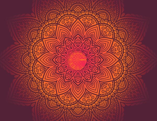 Fototapeta - Mandala, tmavá (147x102 cm)