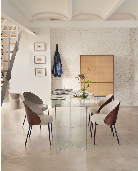 Jedálenský stôl so sklenenou doskou 90x200 cm Burano – Kave Home
