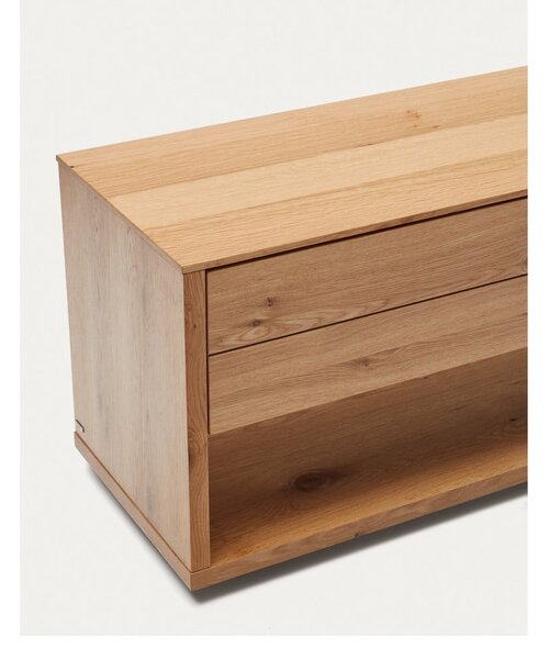 TV stolík v dekore duba v prírodnej farbe 200x51 cm Alguema – Kave Home