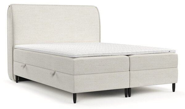 Krémovobiela boxspring posteľ s úložným priestorom 200x200 cm Melba – Maison de Rêve