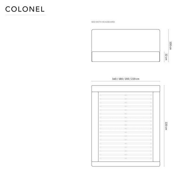 Béžová čalúnená dvojlôžková posteľ s úložným priestorom s roštom 180x200 cm Colonel – Cosmopolitan Design