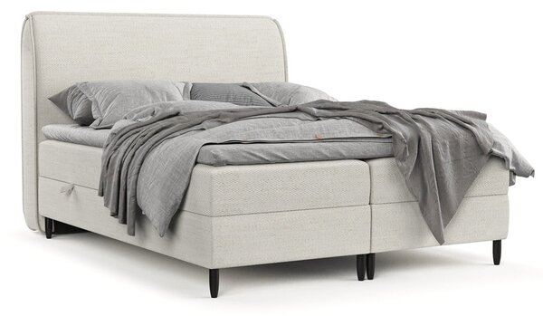Krémovobiela boxspring posteľ s úložným priestorom 200x200 cm Melba – Maison de Rêve