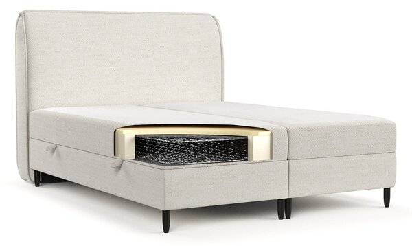 Krémovobiela boxspring posteľ s úložným priestorom 200x200 cm Melba – Maison de Rêve