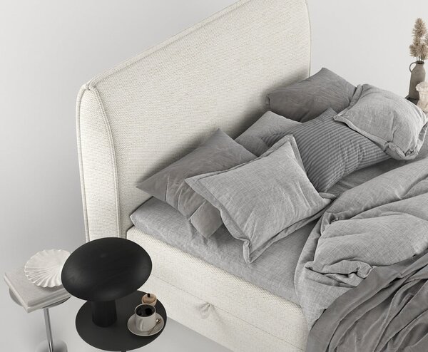 Krémovobiela boxspring posteľ s úložným priestorom 200x200 cm Melba – Maison de Rêve