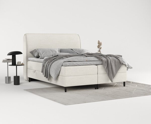 Krémovobiela boxspring posteľ s úložným priestorom 200x200 cm Melba – Maison de Rêve