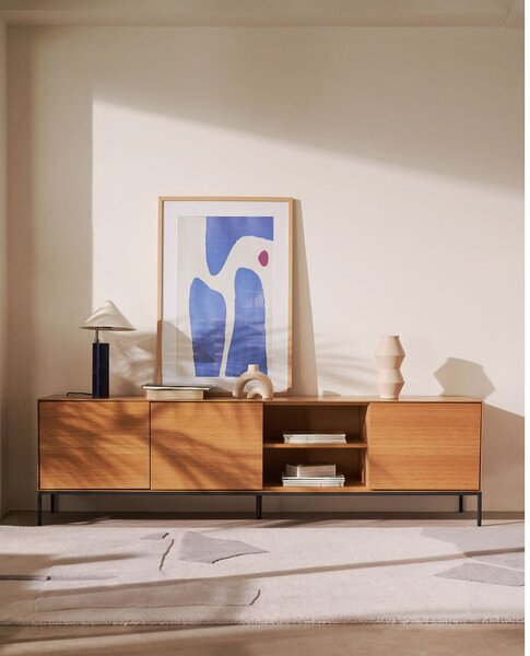 TV stolík v dekore duba v prírodnej farbe 195x55 cm Vedrana – Kave Home