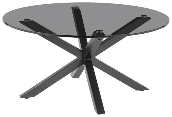 KONFERENČNÝ STOLÍK, sivá, čierna, kov, sklo, 82/82/40 cm Xora - Stolíky do obývačky