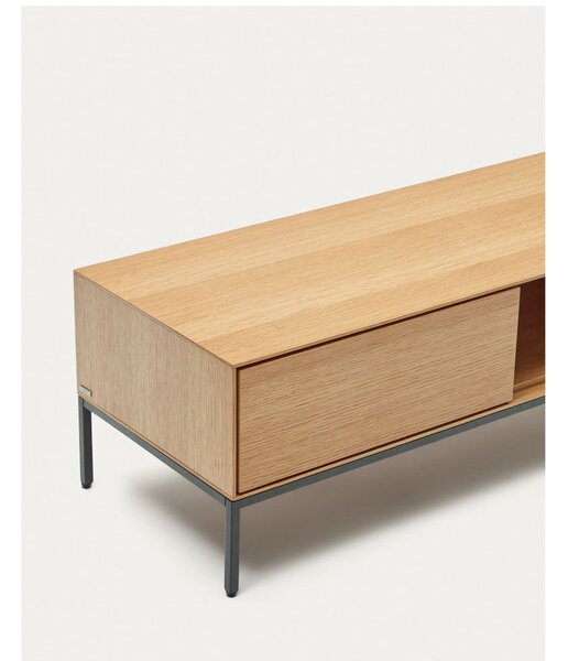 TV stolík v dekore duba v prírodnej farbe 195x35 cm Vedrana – Kave Home