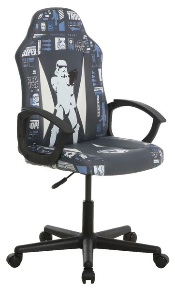 HERNÁ STOLIČKA, vzhľad kože, sivá, čierna, biela, svetlomodrá Star Wars - Online Only kancelárie, Online Only