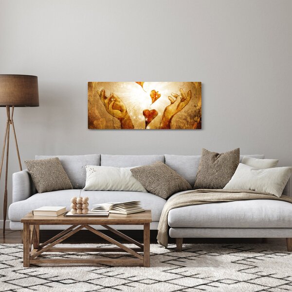 Obraz - Maľba rúk plných lásky (120x50 cm)