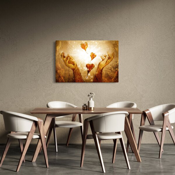Obraz - Maľba rúk plných lásky (90x60 cm)