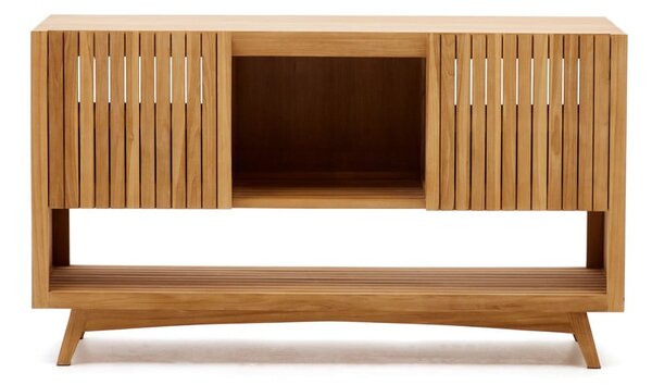 Nízka skrinka pod umývadlo z teakového dreva v prírodnej farbe 140x80 cm Kuveni – Kave Home