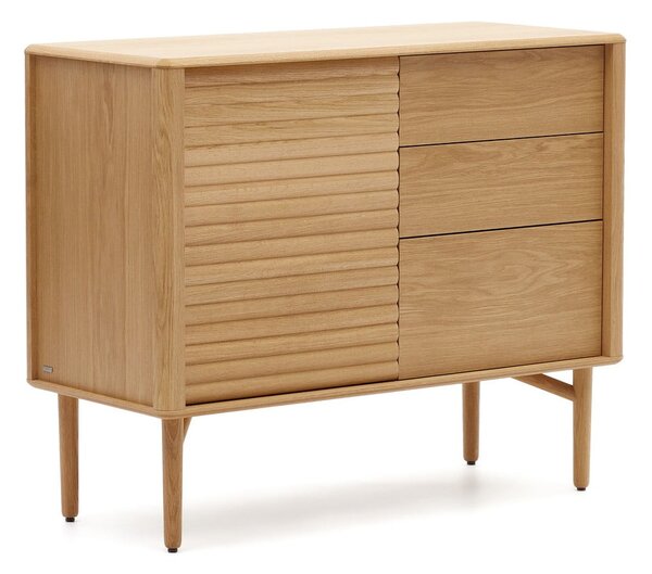 Nízka komoda v dekore duba v prírodnej farbe 105x86 cm Lenon – Kave Home