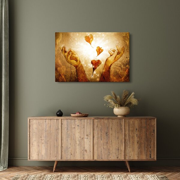 Obraz - Maľba rúk plných lásky (90x60 cm)