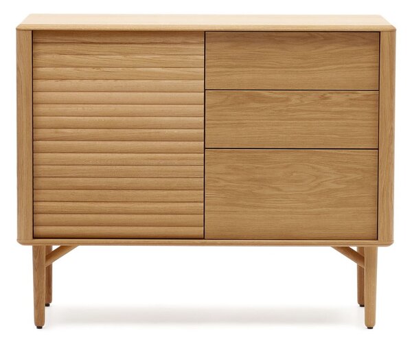 Nízka komoda v dekore duba v prírodnej farbe 105x86 cm Lenon – Kave Home