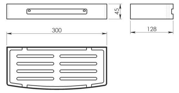 GEDY 2417 Smart polica do sprchy, 30 x 4,5 x 12,8 cm, leštená nehrdzavejúca oceľ