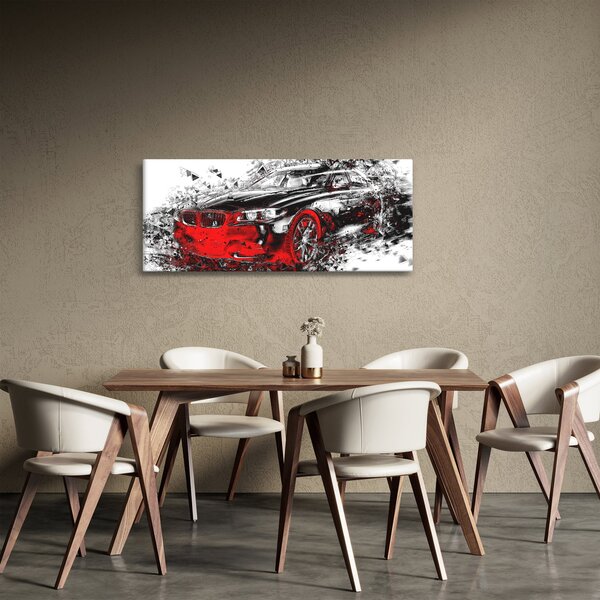 Obraz - Maľované auto v akcii (120x50 cm)