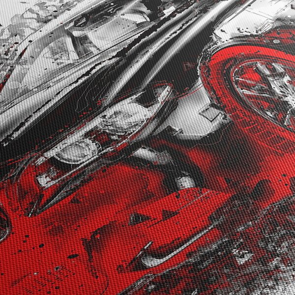 Obraz - Maľované auto v akcii (150x105 cm)