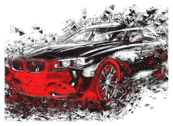 Obraz - Maľované auto v akcii (70x50 cm)