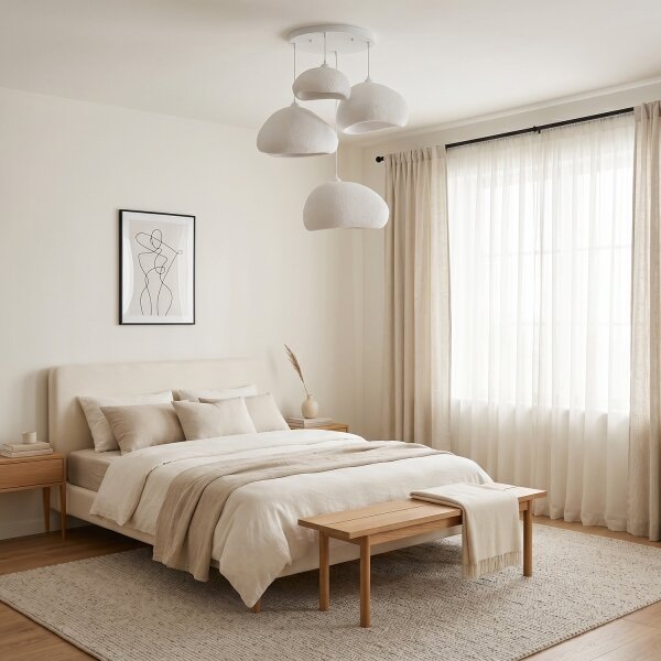 Brilagi - Závesné svietidlo WABI SABI na lanku 4xE27/40W/230V pr. 95 cm biela