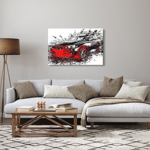 Obraz - Maľované auto v akcii (90x60 cm)