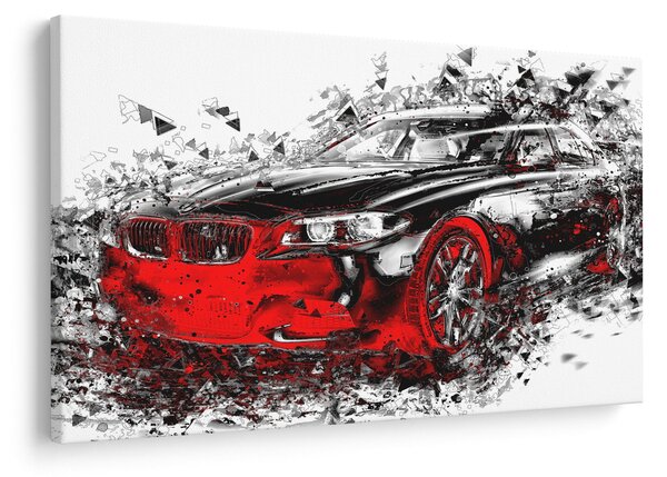 Obraz - Maľované auto v akcii (90x60 cm)