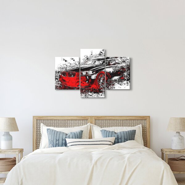 Obraz - Maľované auto v akcii (90x60 cm)