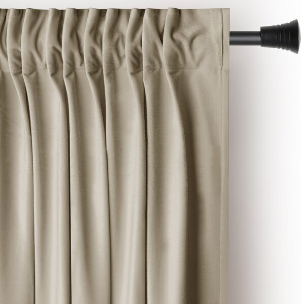 Hnedý/béžový zamatový dimout záves 140x245 cm Pleat – Restilo