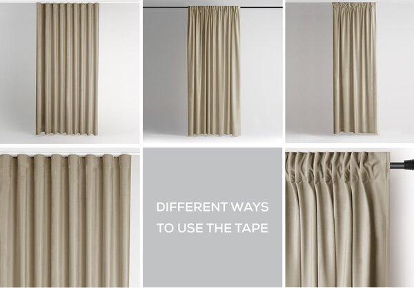 Hnedý/béžový zamatový dimout záves 140x245 cm Pleat – Restilo