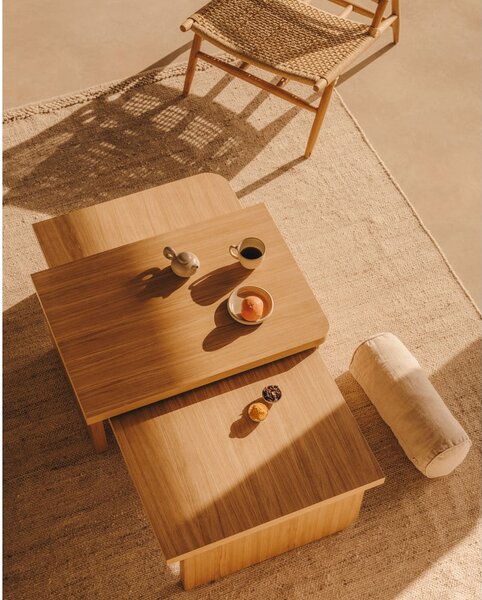Konferenčný stolík v dekore duba v prírodnej farbe 89x62 cm Oaq – Kave Home