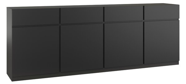 ŠIROKÁ KOMODA, čierna, 224,8/82,4/40 cm MID.YOU - Online Only drobný nábytok, Online Only