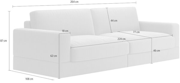 VEĽKÁ POHOVKA, textil, slonovinová Sit & More - Sedačky, Online Only