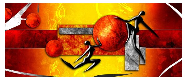 Obraz - Maľba ľudskosti (120x50 cm)