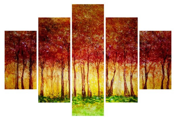 Obraz - Maľba listnatého lesa (150x105 cm)